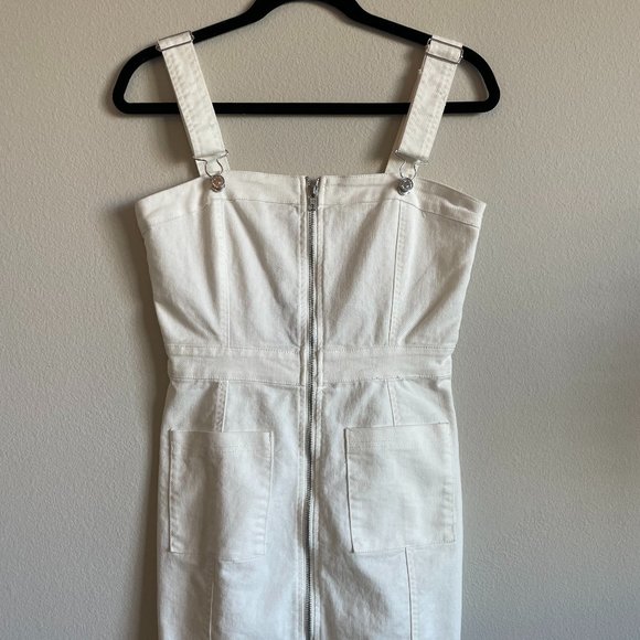 Forever 21 White Denim Overall Mini Dress - Picture 4 of 8